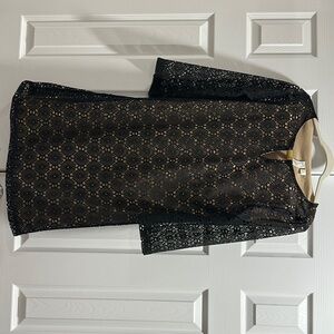 Emma & Michele Black Lace Midi Dress